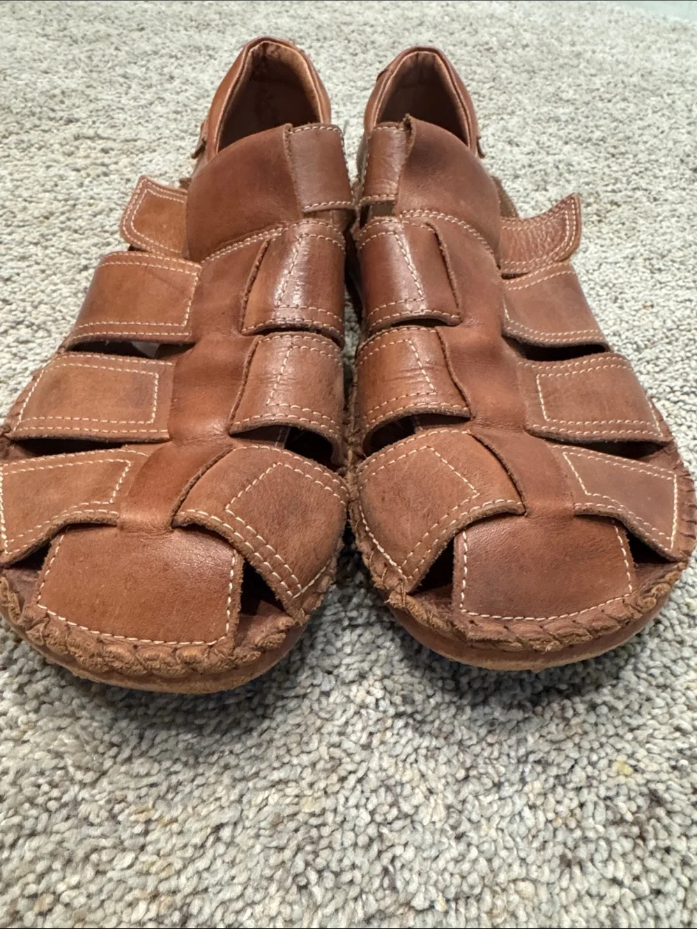 PIKOLINOS Men's Tan Leather Strappy Fisherman Sandals